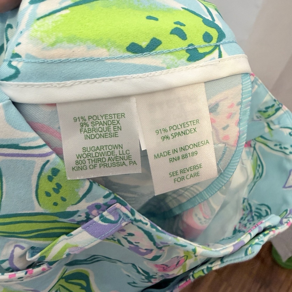 Lilly Pulitzer Fairway Performance Shorts 00 UPF 50+ Bali Blue Sway This Way NWT - Picture 7 of 8